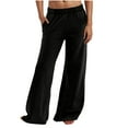 thumbnail image 1 of biudgviw Womens Comfy Pants Loose High Elastic Waist Sweatpants with Pockets Wide Leg Workout Activewear Pants with Pockets, 1 of 7