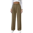 thumbnail image 1 of biudgviw Womens Dress Pants Business Casual Pleated Work Slacks Trendy High Waisted Flowy Palazzo Pants with Pockets, 1 of 7