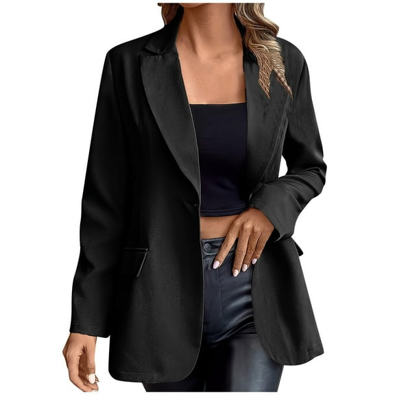 biudgviw Womens Fall Fashion Blazers Casual Long Sleeve Open Front Work Suit Office Blazer Jackets with Pockets