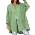 thumbnail image 1 of biudgviw Womens Fashion Shirts Loose Collared Long Sleeve Basic Tops Louneg Solid Color Buttons down Blouses, 1 of 6