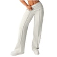 thumbnail image 1 of biudgviw Womens Flared Yoga Pants with Pockets Stretch High Waisted Workout Leggings Casual Pleated Bell Bottom Dress Pants for Daily Wear, 1 of 7