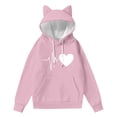 thumbnail image 1 of biudgviw Womens Hoodie Oversized Sweatshirts for Fall Winter Outfits Long Sleeve Cat Ear Pullover Casual Loose Tops with Pocket, 1 of 4