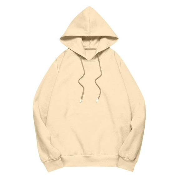 biudgviw Womens Hoodies Solid Color Classic Drawstring Sweatshirts Casual Long Sleeve Travel Outdoor Pullover Tops Fall Clothes