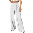 thumbnail image 1 of biudgviw Womens Lounge Pants Fall Trendy V-Shape Elastic Waist Loose Trousers Casual Fall Straight Wide Leg Sweatpants, 1 of 7