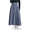 thumbnail image 1 of biudgviw Womens Maxi Skirt Casual High Waisted Formal Skirt Elegant Pleated Flowy Long Skirt for Business Work Summer Clothes, 1 of 6