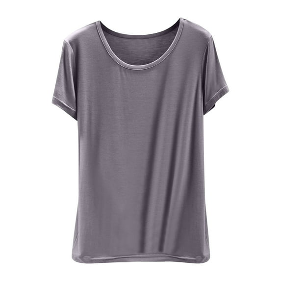 biudgviw Womens Modal Soft T Shirts Short Sleeve Lightweight Top Casual Comfy Crewneck Loose Fit Basic Tees Summer Outfits