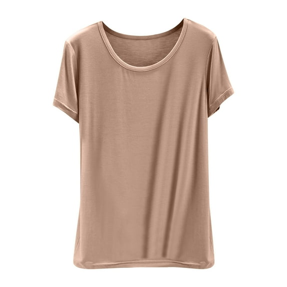 biudgviw Womens Modal Soft T Shirts Short Sleeve Lightweight Top Casual Comfy Crewneck Loose Fit Basic Tees Summer Outfits