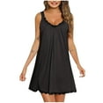 thumbnail image 1 of biudgviw Womens Nightgown V Neck Lace Sleepwear Lightweight Casual Sleeveless Nightshirts Soft Wide Strap Short Sleep Dress, 1 of 4