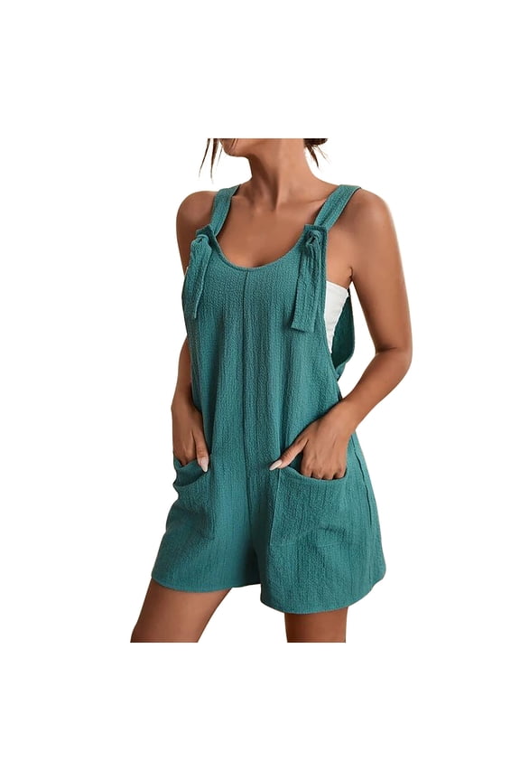 Womens Overalls Button Adjustable Strap One Piece Bib Shortall Short Jumpsuits Summer Beach Vacation Rompers with Pockets
