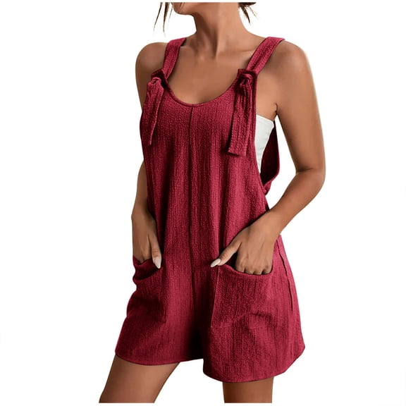 biudgviw Womens Overalls Button Adjustable Strap One Piece Bib Shortall Short Jumpsuits Summer Beach Vacation Rompers with Pockets