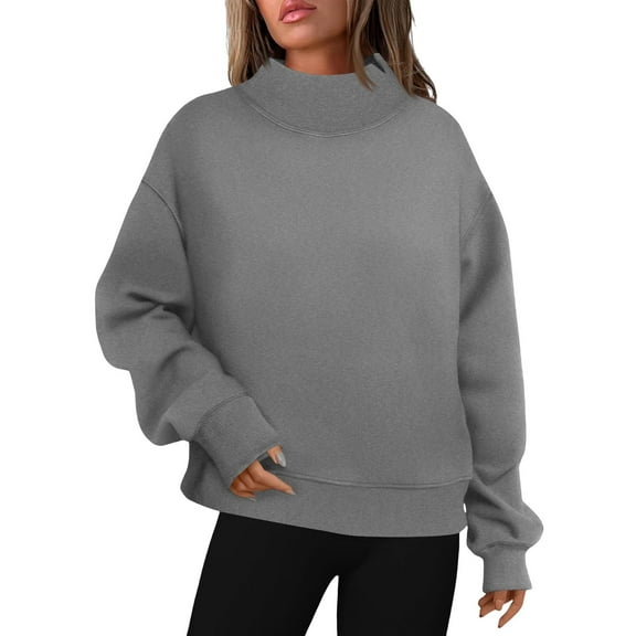 biudgviw Womens Oversized Sweatshirt Comfy Long Sleeve Pullover Oversized Casual Mock Neck Soft Warm Tops Fall Winter Clothes