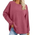 thumbnail image 1 of biudgviw Womens Oversized Sweatshirt Trendy Graphic Crewneck Knit Pullover Shirts Fall Loose Long Sleeve Solid Color Clothes, 1 of 6