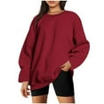 thumbnail image 1 of biudgviw Womens Oversized Sweatshirts Crew Neck Long Sleeve Pullover Sweaters Casual Comfy Fall Fashion Outfits Clothes, 1 of 4
