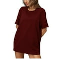 thumbnail image 1 of biudgviw Womens Oversized T Shirts Short Sleeve Tops Soft Cotton Basic Tees Loose Fit Crewneck Casual Blouse Fashion Clothing, 1 of 7