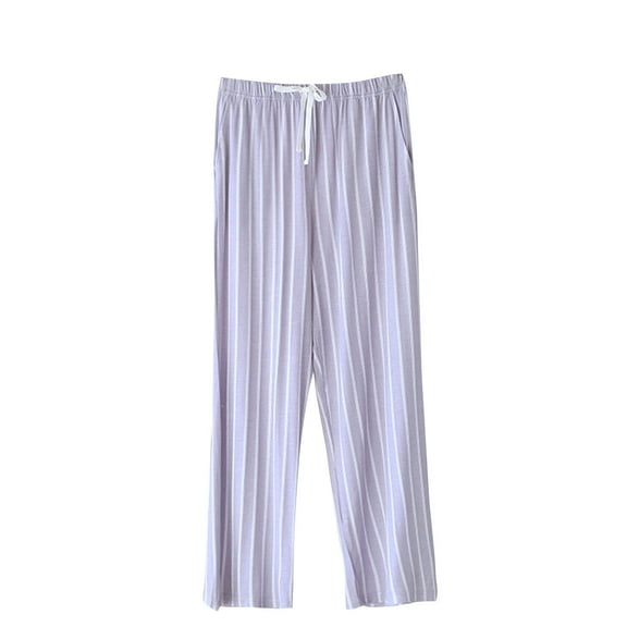 biudgviw Womens Pajama Pants Ultra-Soft Modal Wide Leg Sleep Pants High Waisted Striped Lounge Pj Bottoms Drawstring Comfy Loungewear