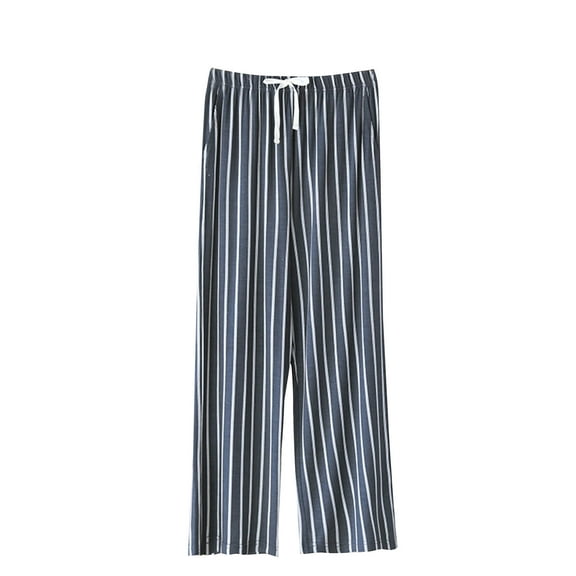 biudgviw Womens Pajama Pants Ultra-Soft Modal Wide Leg Sleep Pants High Waisted Striped Lounge Pj Bottoms Drawstring Comfy Loungewear