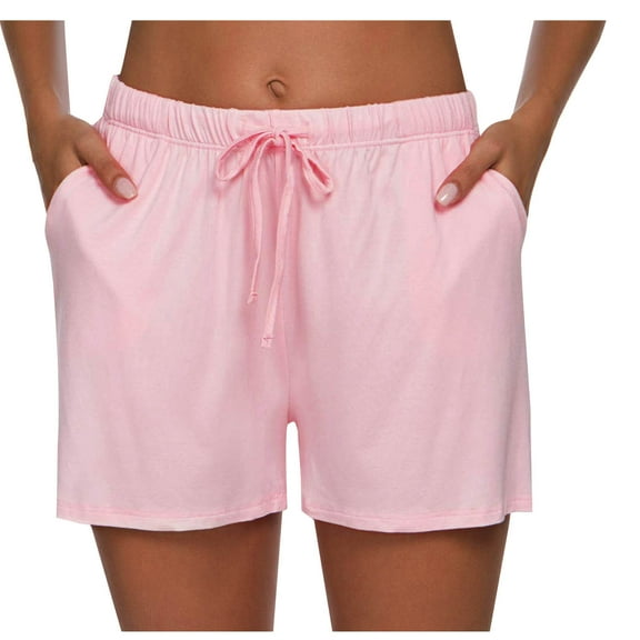 biudgviw Womens Pajama Shorts High Waist Elastic Drawstring Sleepwear Summer Loose Comfy Lounge Pj Bottoms with Pocket
