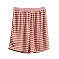 thumbnail image 1 of biudgviw Womens Pajama Shorts Plus Size Casual Striped Sleep Lounge Shorts Loose Soft Sleepwear Comfy Pj Bottoms with Pockets, 1 of 3