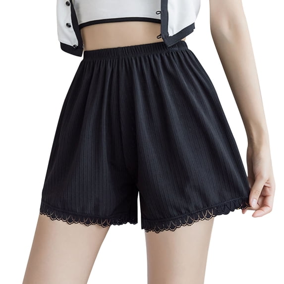 biudgviw Womens Pettipants Ultra-Soft Under Dresses Culotte Slip Short Bottoms High Waisted Lace Hem Lounge Split Skirt