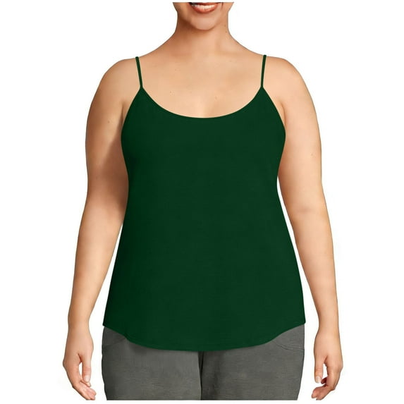 biudgviw Womens Plus Size Tank Tops Spaghetti Strap Camisole Casual Summer Sleeveless T Shirt Open Back Loose Fit Tees for Workout Yoga