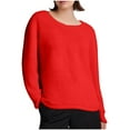 thumbnail image 1 of biudgviw Womens Plus Size Tops Fleece Warm Sherpa Long Sleeve Pullover Shirts Casual Fuzzy Crew Neck Sweaters Lightweight Winter Clothes, 1 of 3