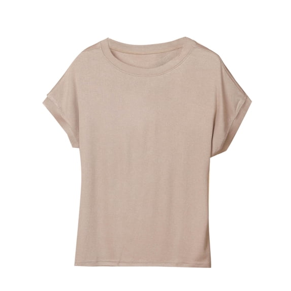 biudgviw Womens Plus Size Tops Soft Modal Short Sleeve Shirts Summer Casual Crewneck Basic T-Shirt Comfy Classic Fit Tees