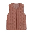 thumbnail image 1 of biudgviw Womens Puffer Vest for Winter Plus Size Lightweight Sleeveless Quilted Jackets Casual Loose Zip up Warm Thermal Coats with Pockets, 1 of 4