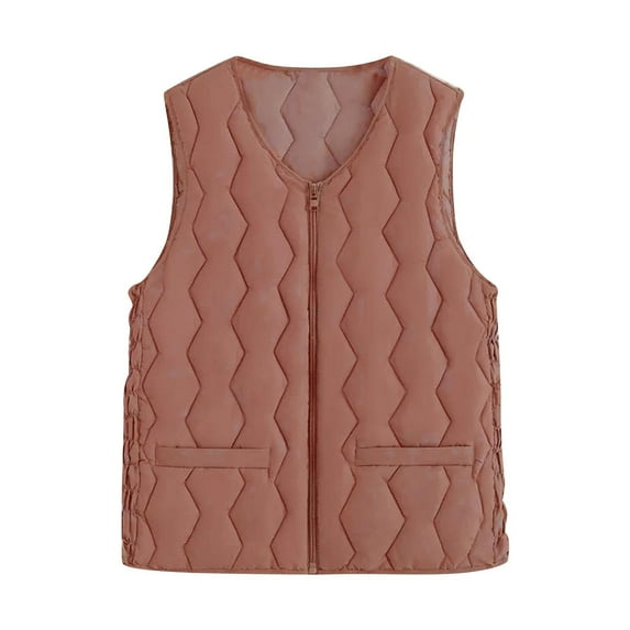 biudgviw Womens Puffer Vest for Winter Plus Size Lightweight Sleeveless Quilted Jackets Casual Loose Zip up Warm Thermal Coats with Pockets
