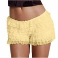 thumbnail image 1 of biudgviw Womens Ruffle Bottoms Low Rise Bow Trendy Bloomer Shorts Lace Frill Tiered Mini Shorts Ruched Lounge Cute Pettipants, 1 of 5