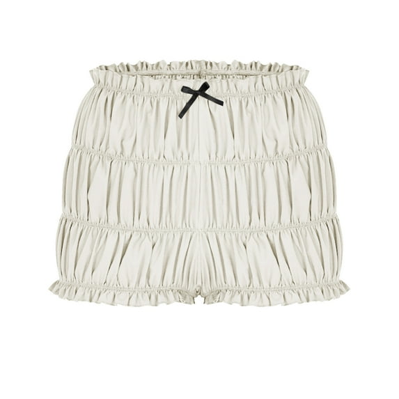 biudgviw Womens Ruffle Shorts Low Rise Ruched Bloomer Shorts Cute Bow Tie Pettipants Gingham Boxer Lounge Bottoms