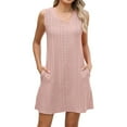 thumbnail image 1 of biudgviw Womens Summer Dresses V Neck Sleeveless Tank Dress Hollow Out Casual Mini Dress Beach Sundresses with Pockets, 1 of 7