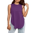 thumbnail image 1 of biudgviw Womens Summer Sleeveless Tank Tops Comfy Crewneck T Shirt Side Split Casual Loose Fit Basic Tees for Yoga Gym Tees, 1 of 6