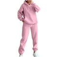 thumbnail image 1 of biudgviw Womens Sweatsuit Outfits Sweatshirts Lounge Long Sleeve Oversized Hoodies Comfy Jogger Sweatpants Sets, 1 of 4
