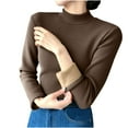 thumbnail image 1 of biudgviw Womens Thermal Shirts Mock Neck Long Sleeve Fleece Lined Base Layer Tops Ribbed Slim Fit Pullover Workout Underwear, 1 of 2