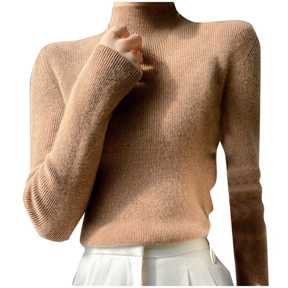biudgviw Womens Turtleneck Sweater Base Layer Long Sleeve Slim Fit Stretch Pullover Tops Fall Winter Knit Sweater Clothes