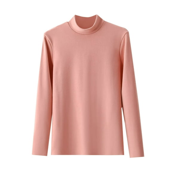 biudgviw Womens Undershirts Crew Neck Long Sleeve Thermal Baselayer Solid Color Loose Fit Comfortable Tops for Fall Winter