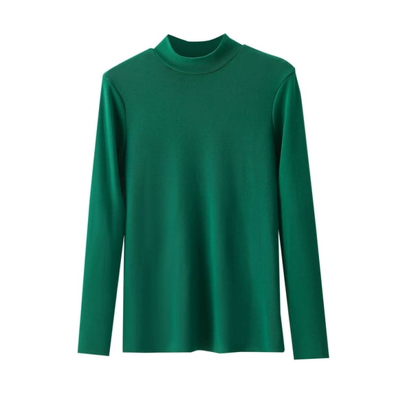 biudgviw Womens Undershirts Crew Neck Long Sleeve Thermal Baselayer Solid Color Loose Fit Comfortable Tops for Fall Winter