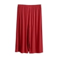 thumbnail image 1 of biudgviw Womens Wide Leg Capri Pants Elastic Waist Soft Comfy Trousers Sleep Casual Summer Loose Flowy Pajama Pants, 1 of 4
