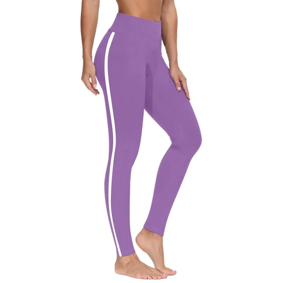 biudgviw Womens Yoga Leggings Side Striped High Waisted Workout Pants Lightweight Soft Butt Lifting Fitness Athletic Pants