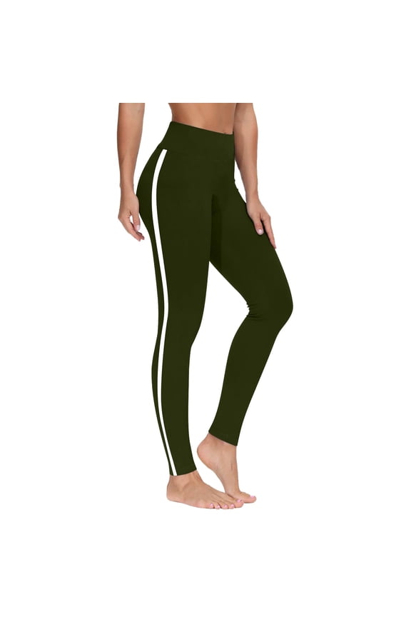 Womens Yoga Leggings Side Striped High Waisted Workout Pants Lightweight Soft Butt Lifting Fitness Athletic Pants