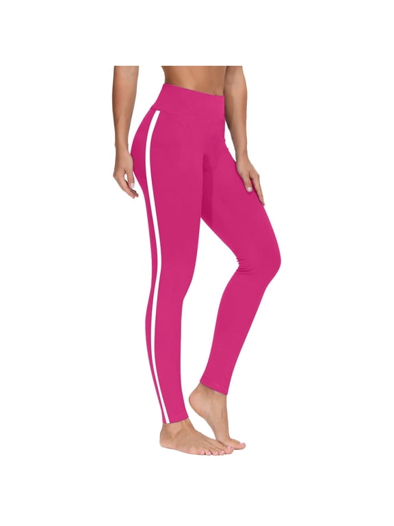 Womens Yoga Leggings Side Striped High Waisted Workout Pants Lightweight Soft Butt Lifting Fitness Athletic Pants