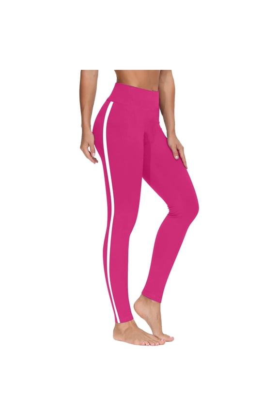 Womens Yoga Leggings Side Striped High Waisted Workout Pants Lightweight Soft Butt Lifting Fitness Athletic Pants