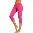 thumbnail image 1 of biudgviw Womens Yoga Leggings Workout Capri Pants Crossover High Waisted Stretch Pull on Cropped Pants Skinny Ultra-Soft Capris, 1 of 7