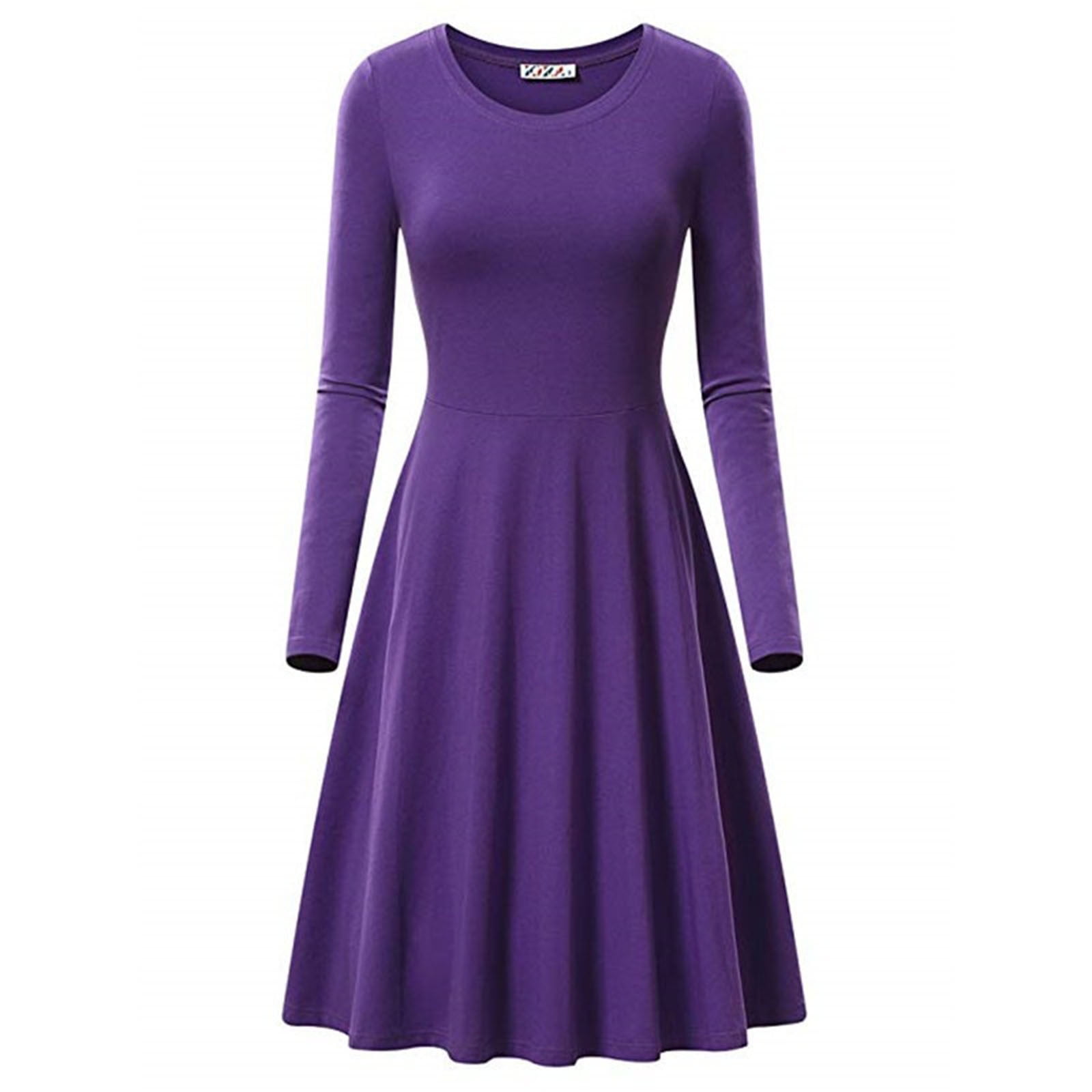 Short Dress Casual Crewneck Long Sleeve Shirt Mini Dress main image 1