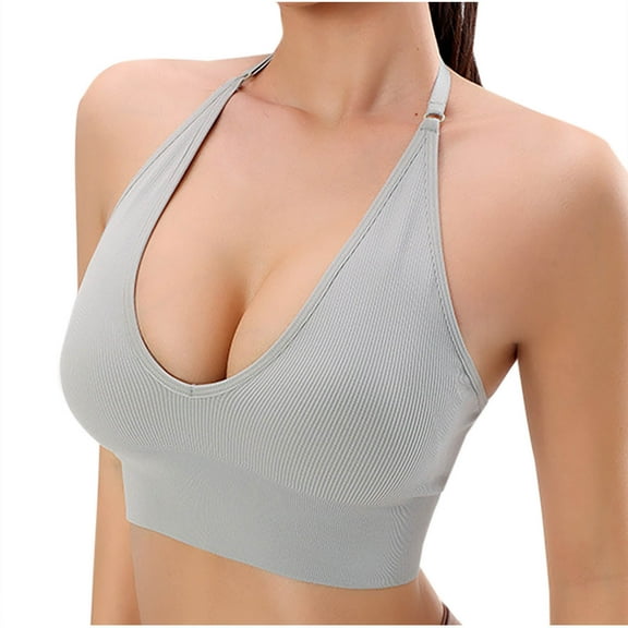 biudgviw Yoga Bras for Women Wireless Seamless Adjustable Strap T-Shirts Bras Fashion Scoop Neck No Underwire Underwear