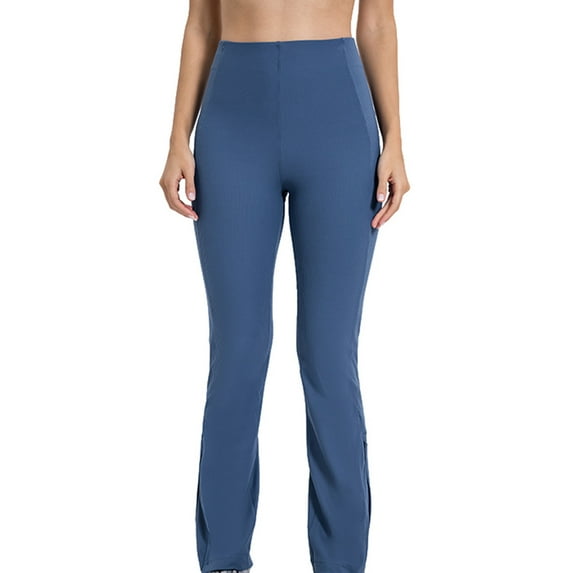 biudgviw Yoga Leggings for Women Trendy Ribbed Elastic High Waist Comfy Bootcut Pants Soft Stretch Athletic Jogger Pants