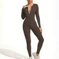 thumbnail image 1 of biudgviw Yoga Rompers for Women Soft Skinny Long Sleeve Slim Outfits Stretchy Running Workout Leggings Jumpsuit, 1 of 6