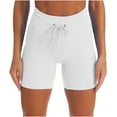 thumbnail image 1 of biudgviw Yoga Shorts for Women Drawstring Waisted Stretchy Biker Shorts Athletic Running Shorts Summer Comfy Ribbed Workout Leggings, 1 of 4