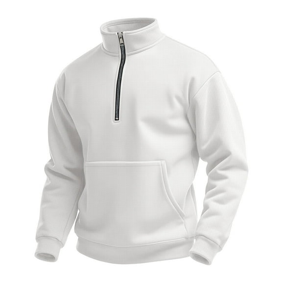 biudgviw Sweatshirt for Men Half Zip Long Sleeve Knit Pullover Sweatshirts Fleece Lined Golf Thermal Gym Workout Tops