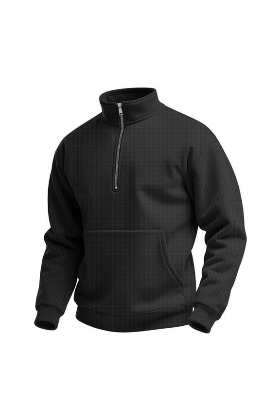  Sweatshirt for Men Half Zip Long Sleeve Knit Pullover Sweatshirts Fleece Lined Golf Thermal Gym Workout Tops